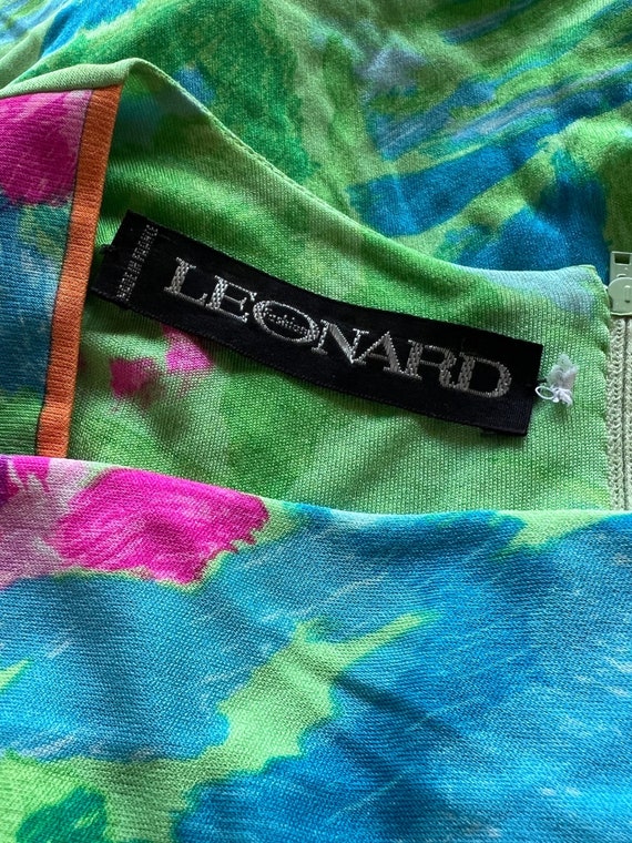 Leonard silk jersey watercolor floral dress - image 9