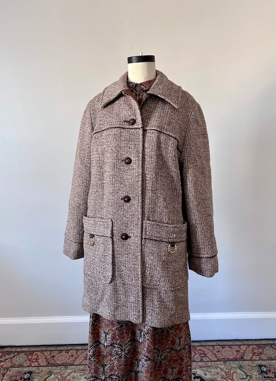 Penguin tweed wool car coat