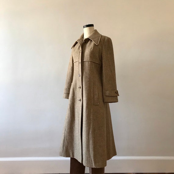 Tweed wool maxi princess coat