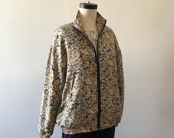 Silk floral bomber jacket