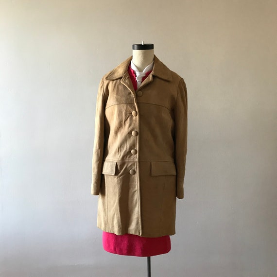 60s suede leather car coat