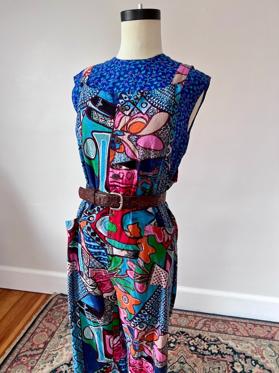 Cotton patchwork overalls - image 2