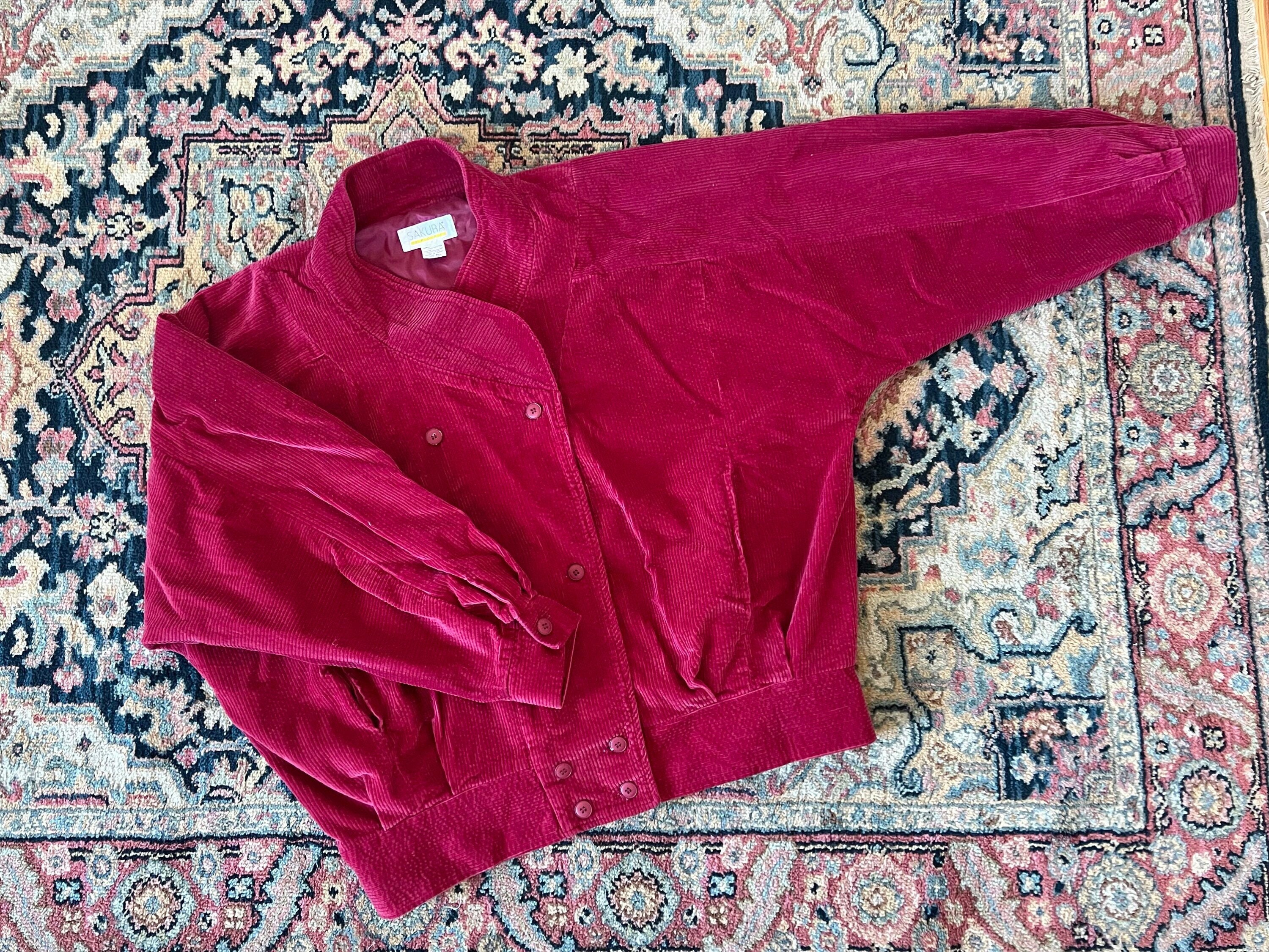Oversized Cranberry Red Corduroy Avant-garde Jacket - Etsy