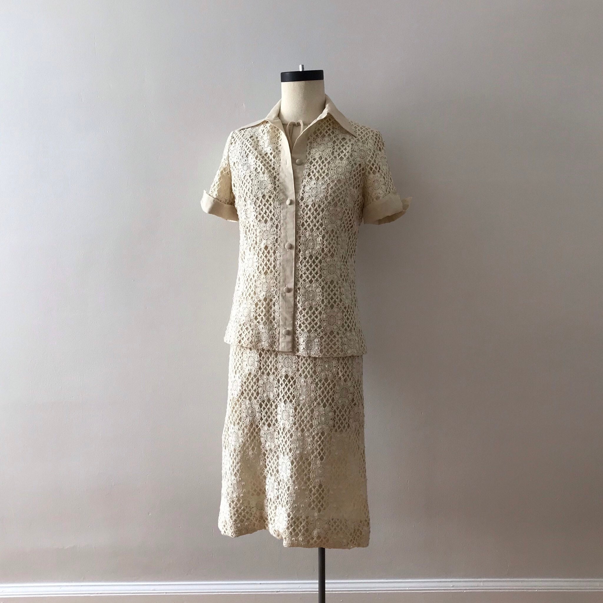 Saks Fifth Ave Crochet Lace Dress Set - Etsy