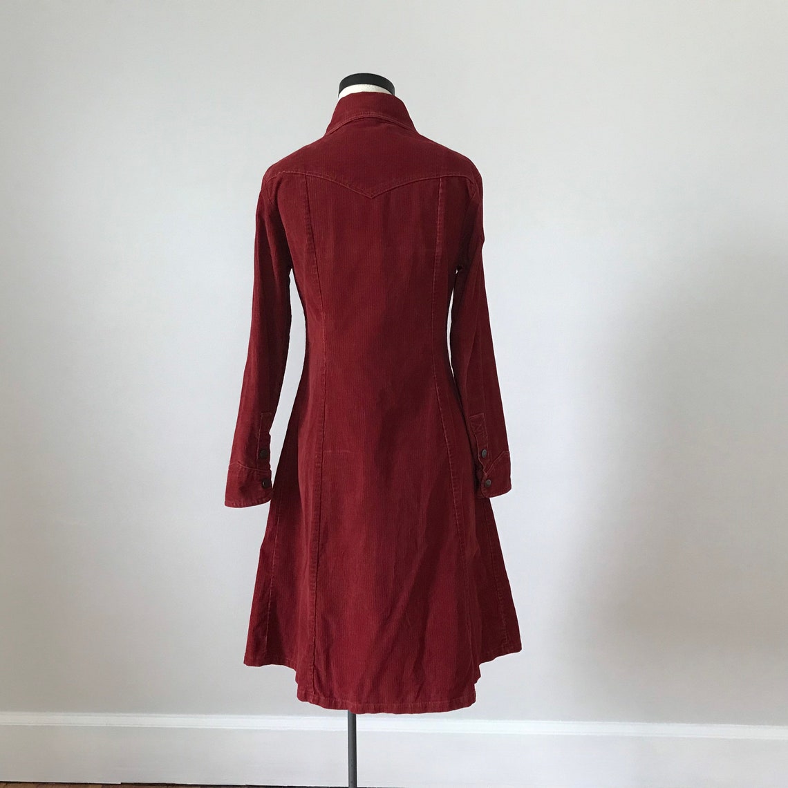 rust corduroy denim shirt dress