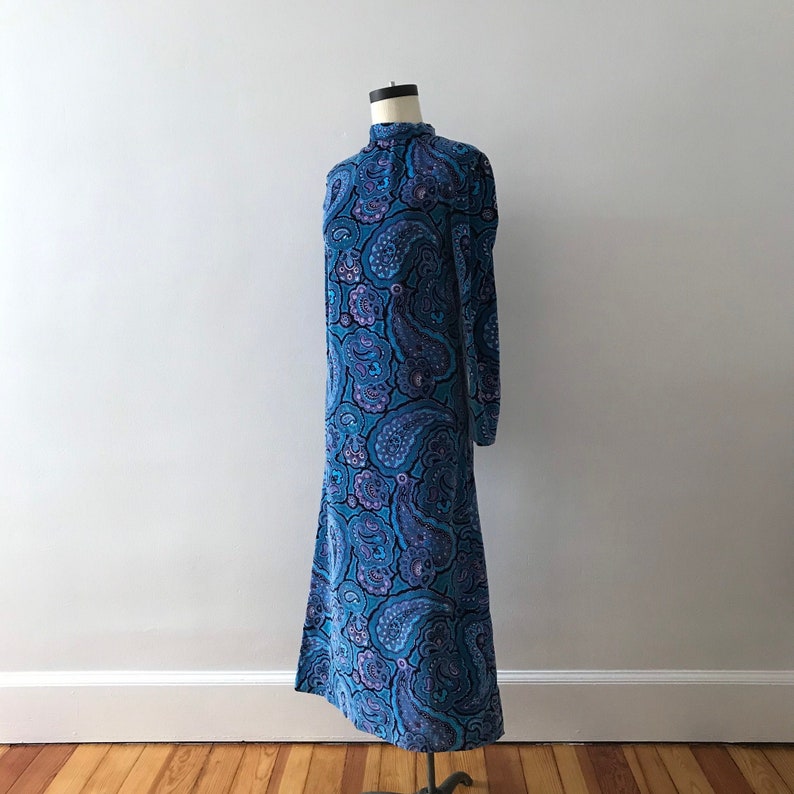 long sleeve paisley maxi dress