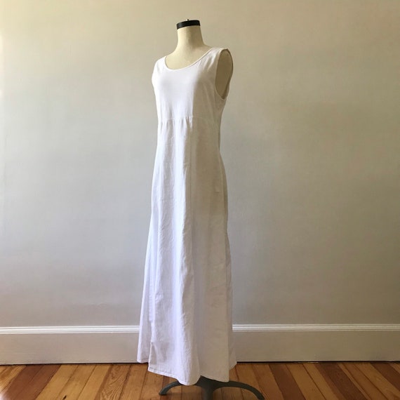 Minimalist white cotton maxi dress