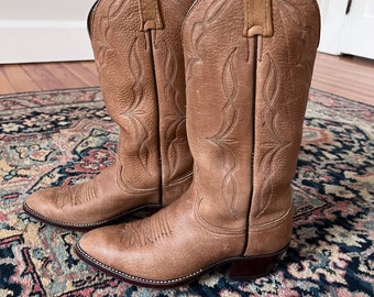 Honey Leather Dan Post Cowboy Boots