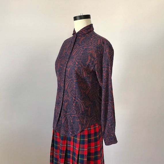 60s Viyella paisley print button front shirt - image 5