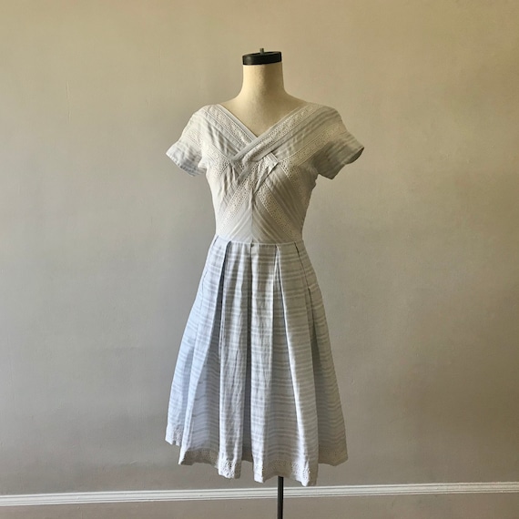 Carlye cotton and lace fit and flare dress
