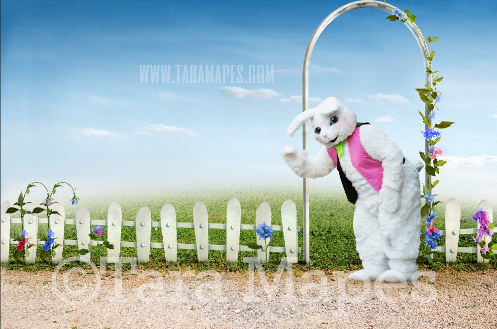 Easter Bunny Digital Backdrop Spring Scene White Picket - Etsy Easter Bunny Digital Backdrop Spring Scene White Picket - Etsy