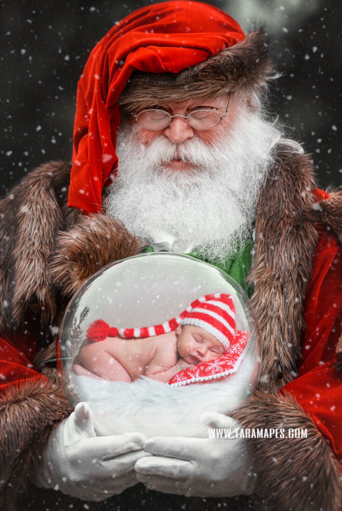 Santa Holding Snow Globe LAYERED PSD Snowglobe Santa | Etsy