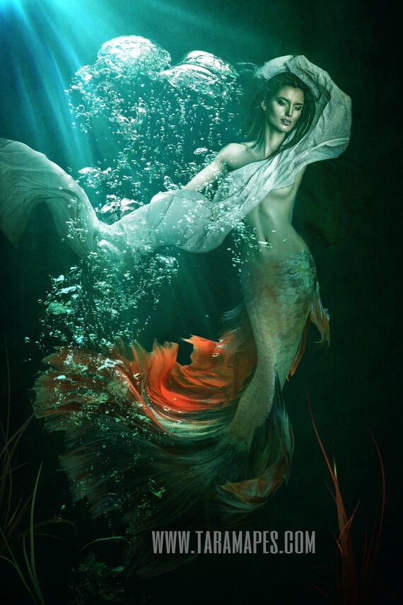 Mermaid Ocean Scene underwater Digital Background Layered - Etsy