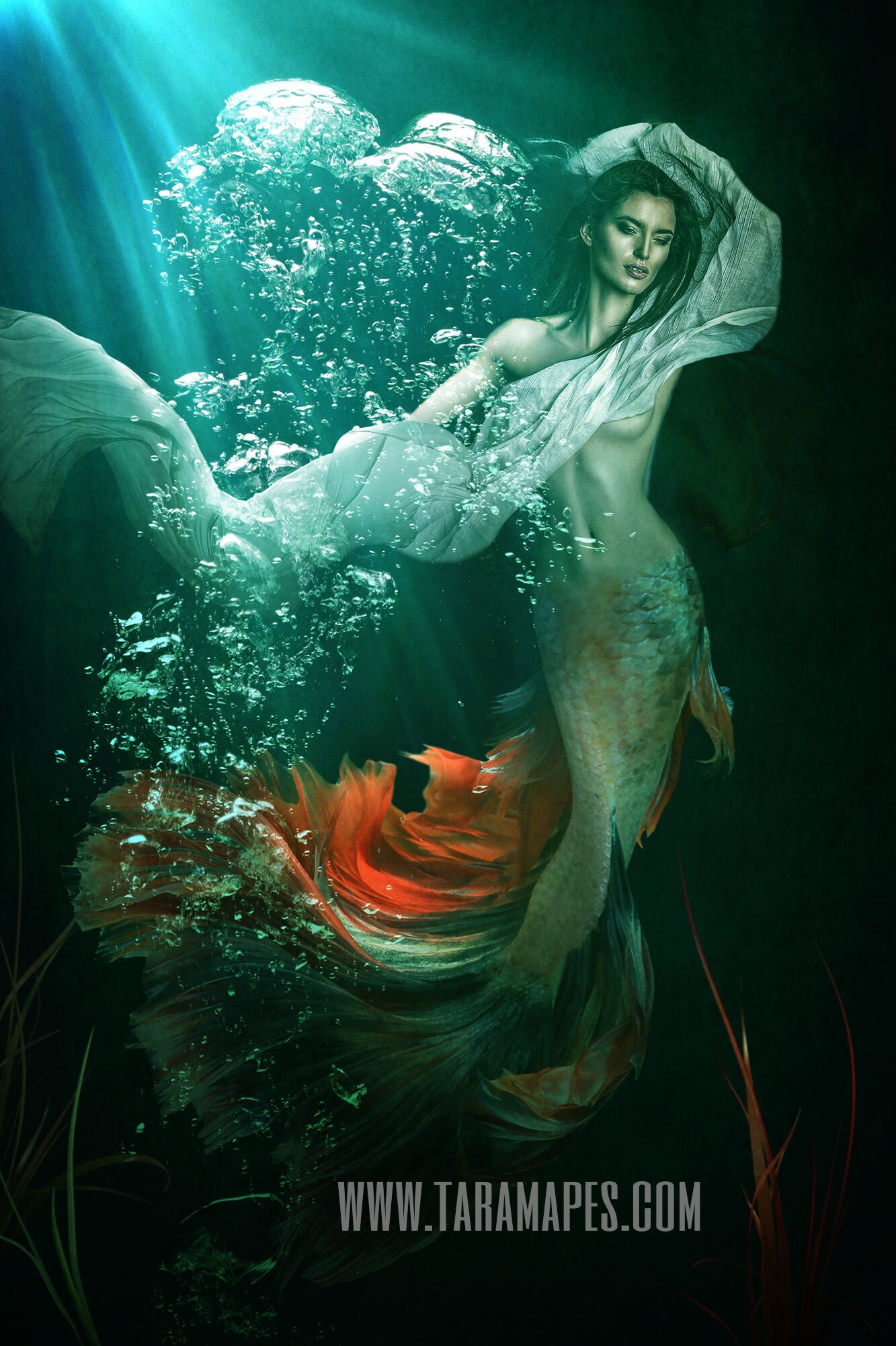 Mermaid Ocean Scene underwater Digital Background Layered - Etsy ...