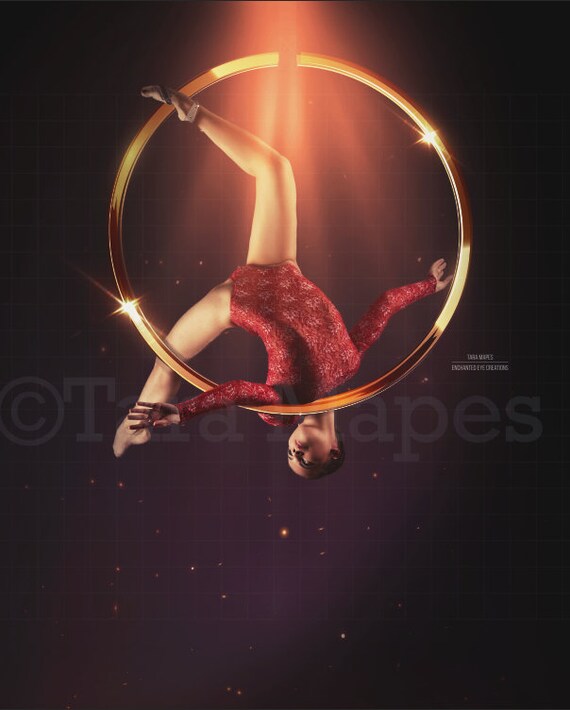 Circus Ring Gold Hoop And Lights On Dark Background Digital Background Backdrop Circus Ring Gold Hoop And Lights On Dark Background Digital Background Backdrop