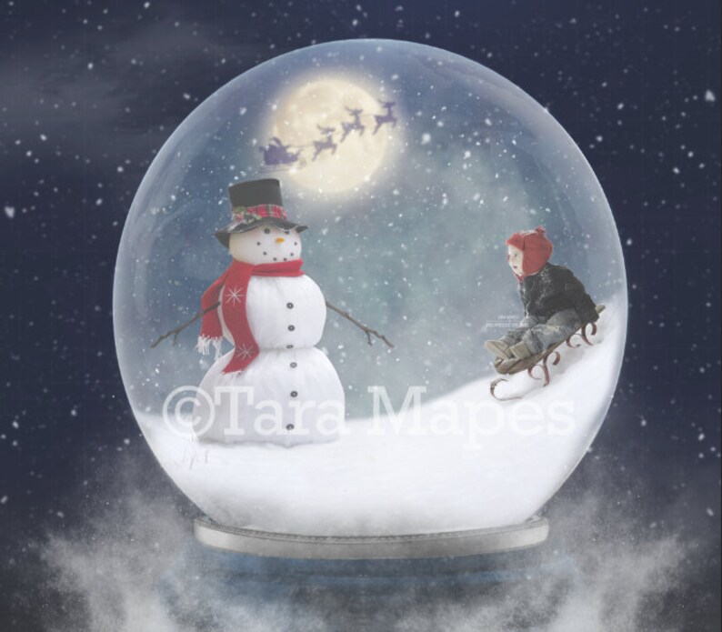 Christmas Frosty the Snowman in Magic Snow Globe Winter | Etsy