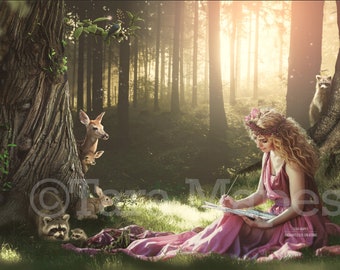 Fairytale Digital Background Fantasy Toadstool Bridge Digital Backdrop Nature Fairytale Digital Background Fantasy Toadstool Bridge Digital Backdrop Nature