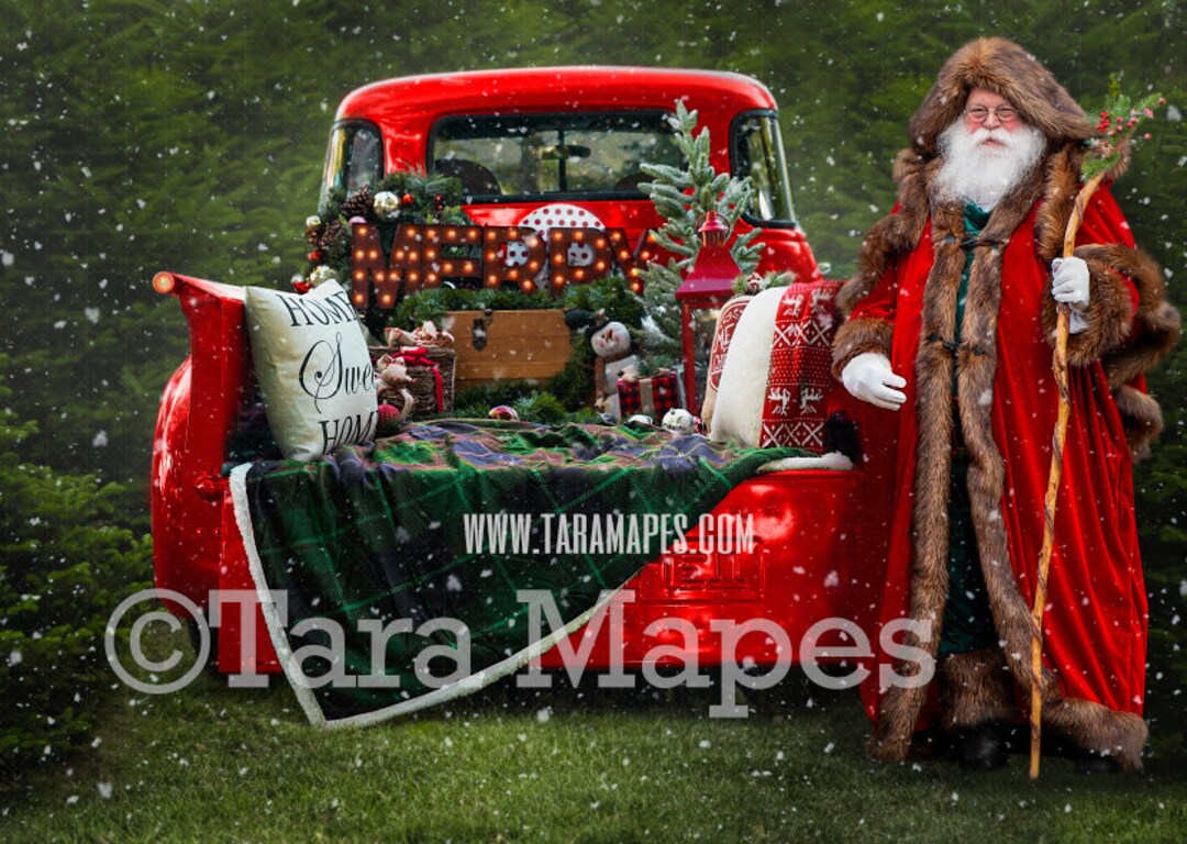 Santa Digital Christmas Digital Backdrop Santa by Vintage - Etsy