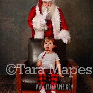 Santa Digital Backdrop Behind Leather Chair Santa in - Etsy