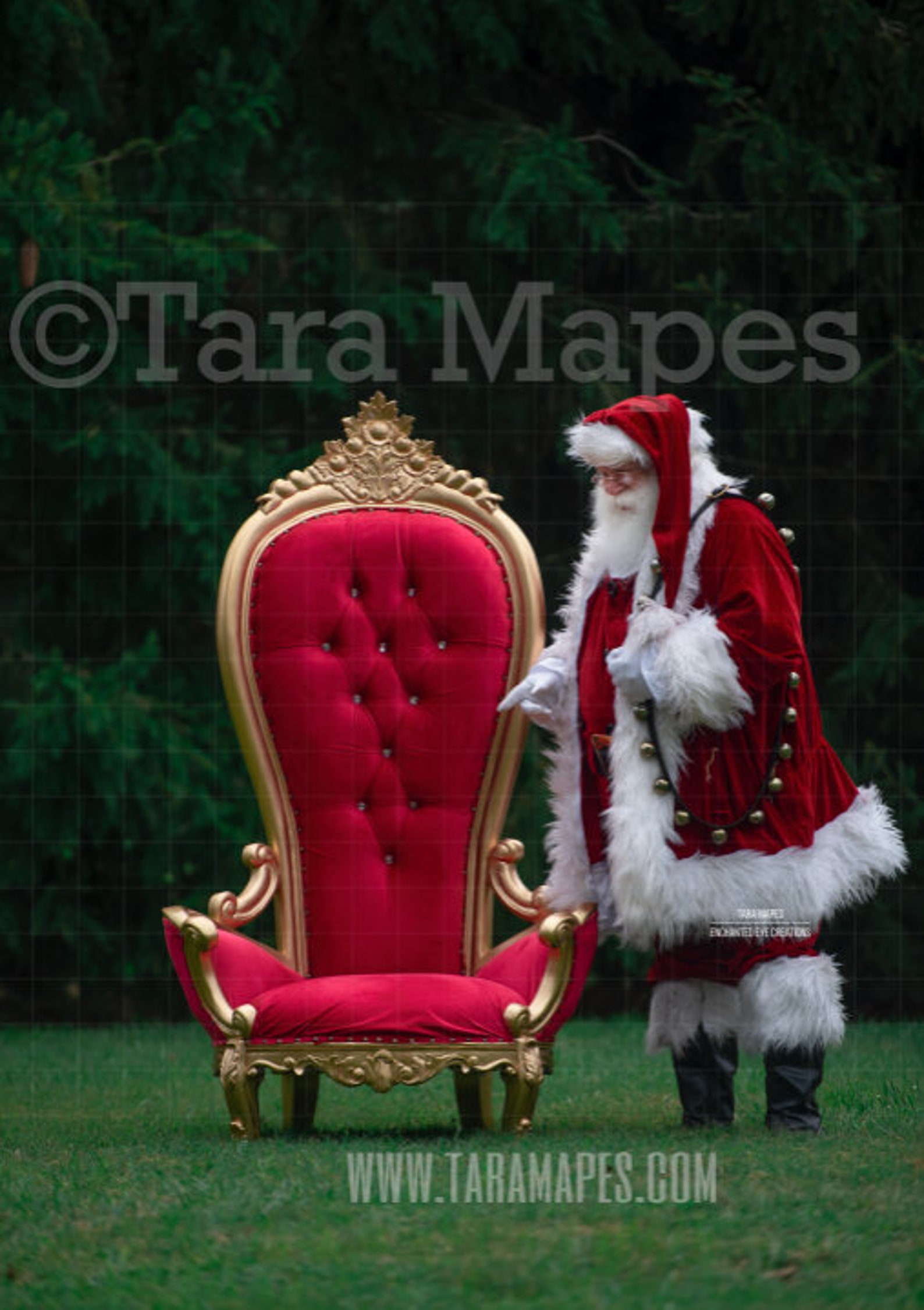 Santa in Throne by Pines Free Snow Overlay Cozy Christmas | Etsy