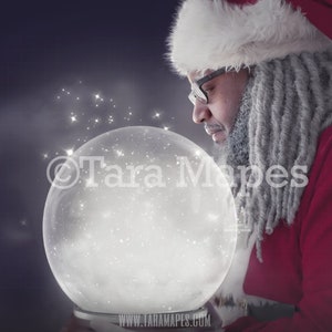 Black Santa Holding Snow Globe LAYERED PSD African American - Etsy