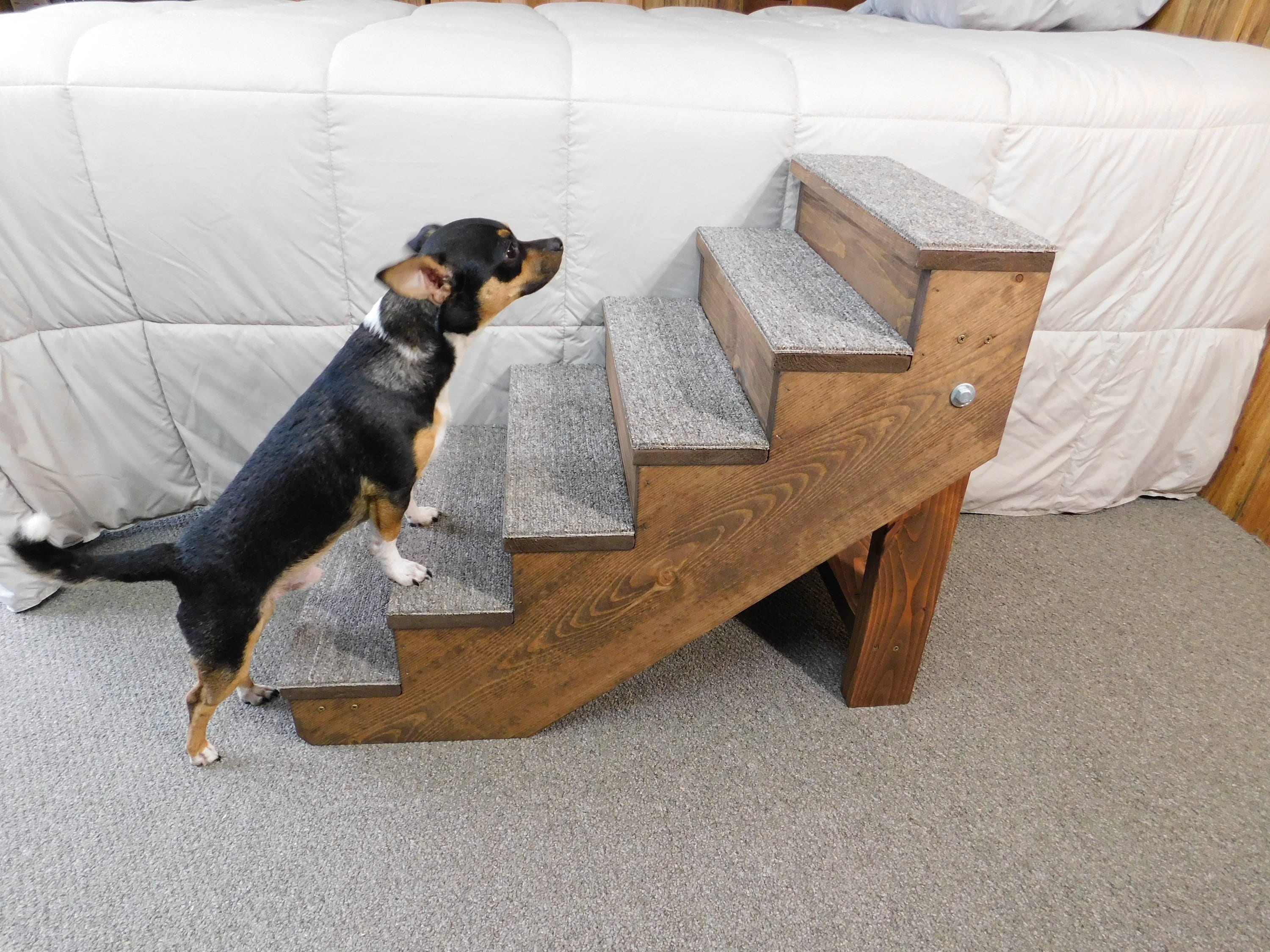 Pet Stairs for Tall Beds Wooden Handmade Folding Dog Stairs | Etsy