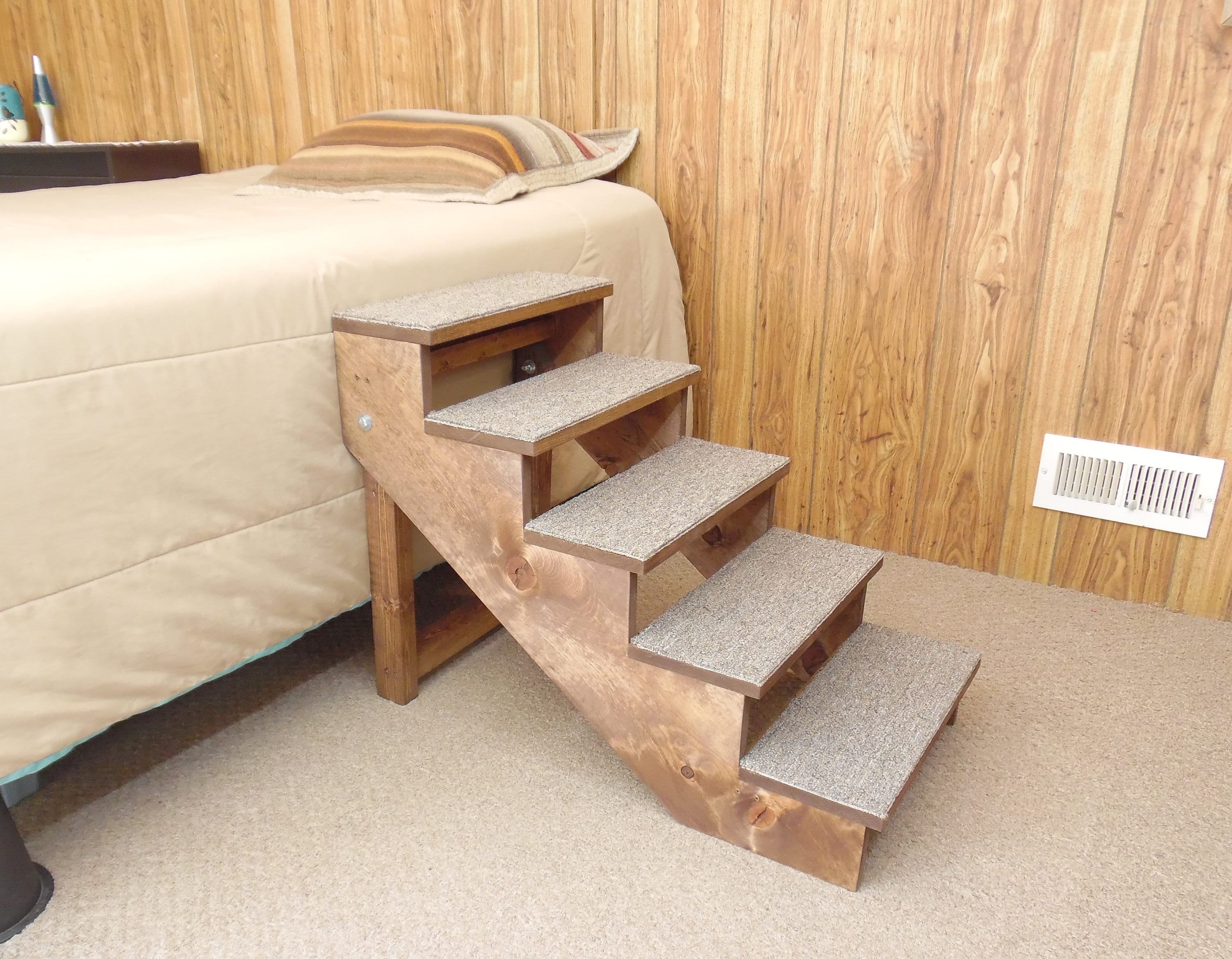 18 38 Tall Wood Dog Stairs Handmade Folding Pet Etsy