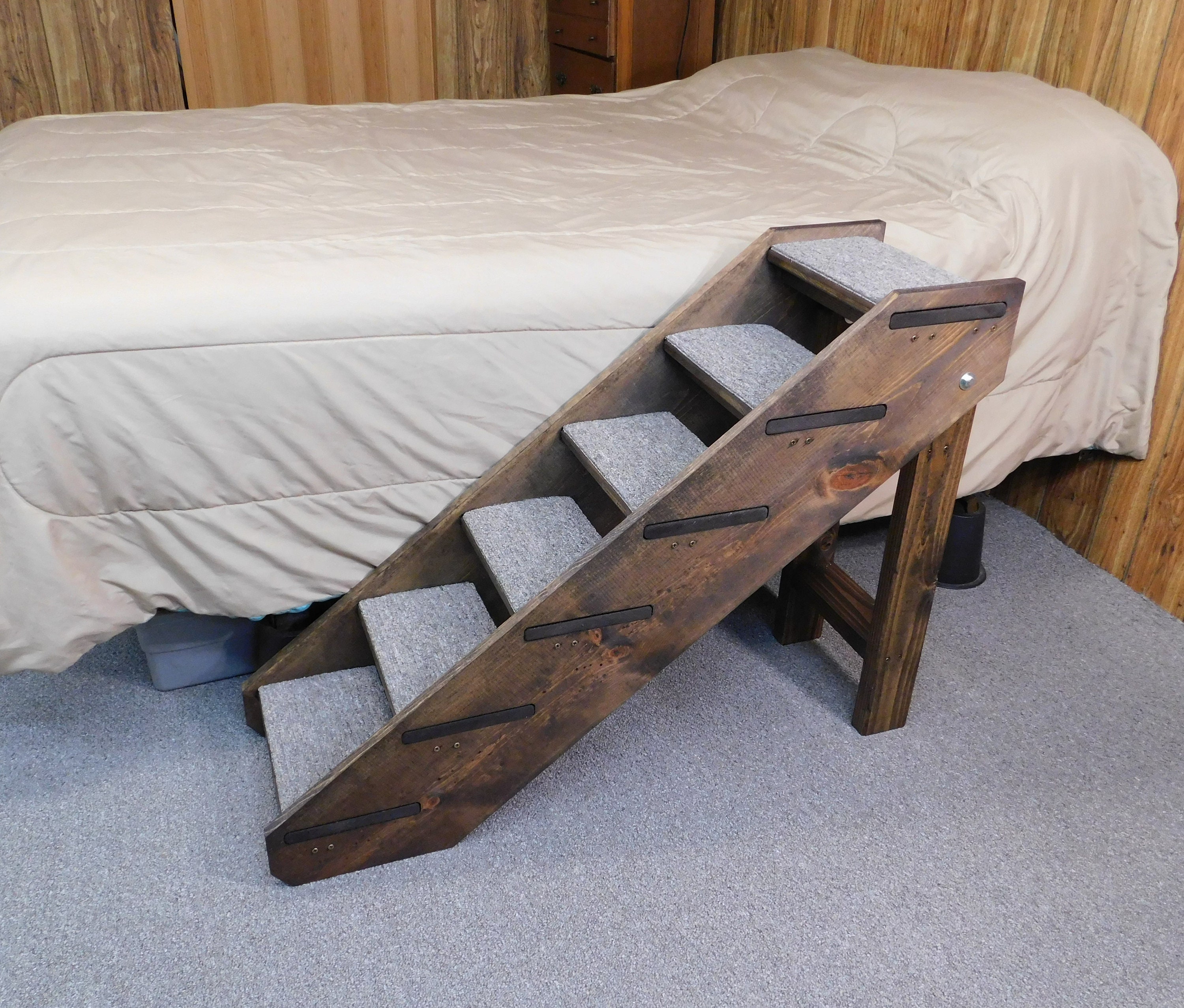 24 38 Tall Handmade Wood Dog Stairs Folding Etsy