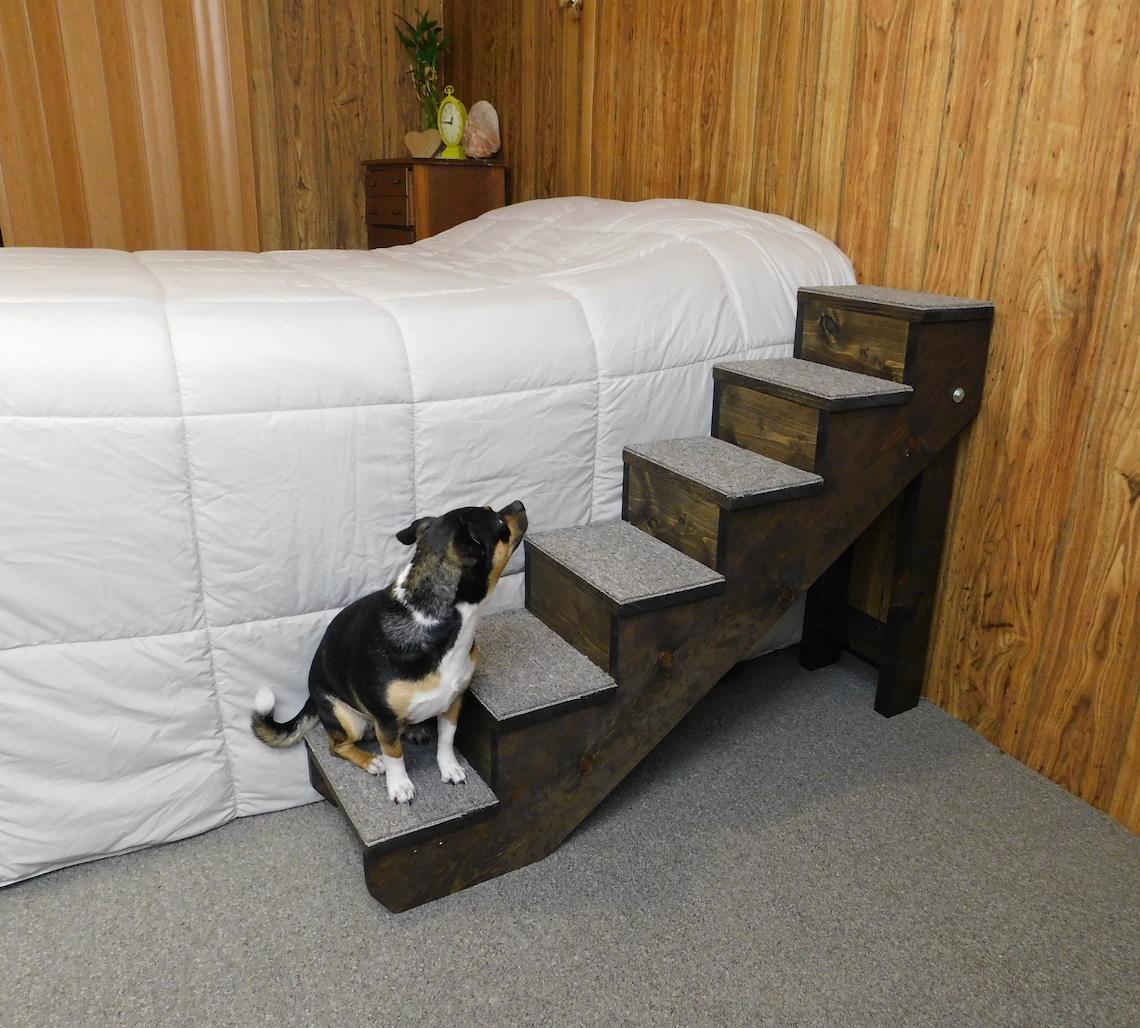 Wood Pet Stairs For Tall Beds Handmade to Order Folding Steps Etsy