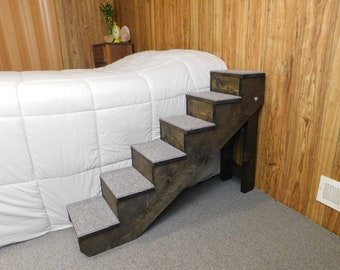 Wood Pet Stairs For Tall Beds Handmade to Order Folding Steps For Small to Medium Pets Dog Stairs Ramp Pet Steps