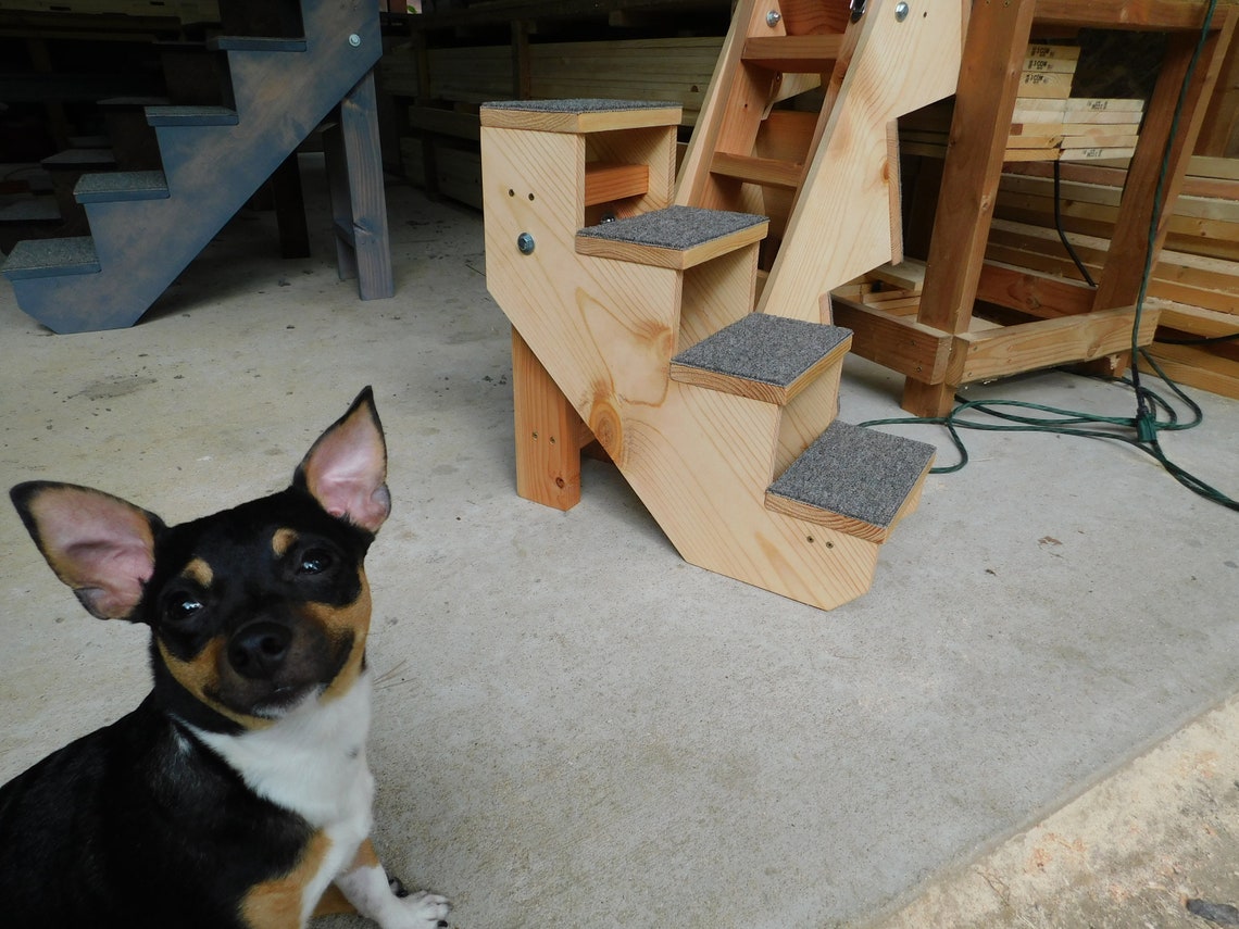 24 38 Tall Handmade Wood Dog Stairs Folding Etsy