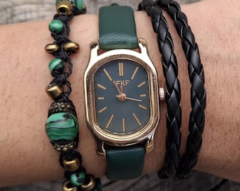 Green boho Watches for Women Leather hipster watch
