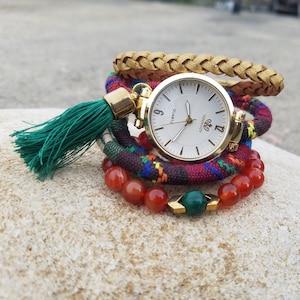 Wrap Boho Watch Bracelet Rainbow Woman Multicolor Watches