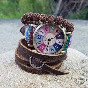 Boho watch bracelet Colorful wristwatch Multicolor Boho Watch for Woman gift Rainbow