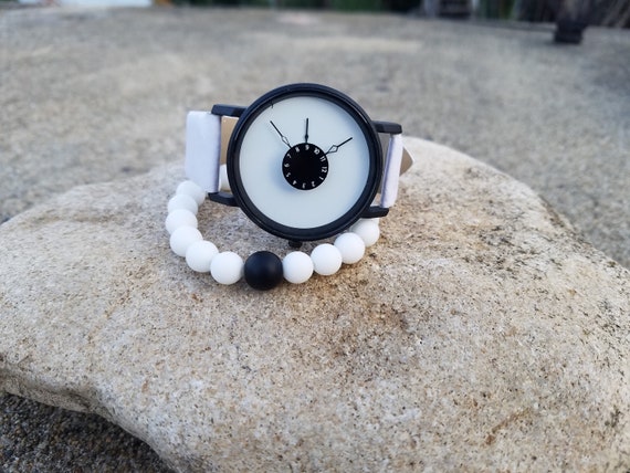 Reloj blanco y negro Reloj deportivo para mujer Reloj moderno Reloj de moda Pulsera Reloj minimalista para su regalo para Navidad Reloj de damas Etsy Espana