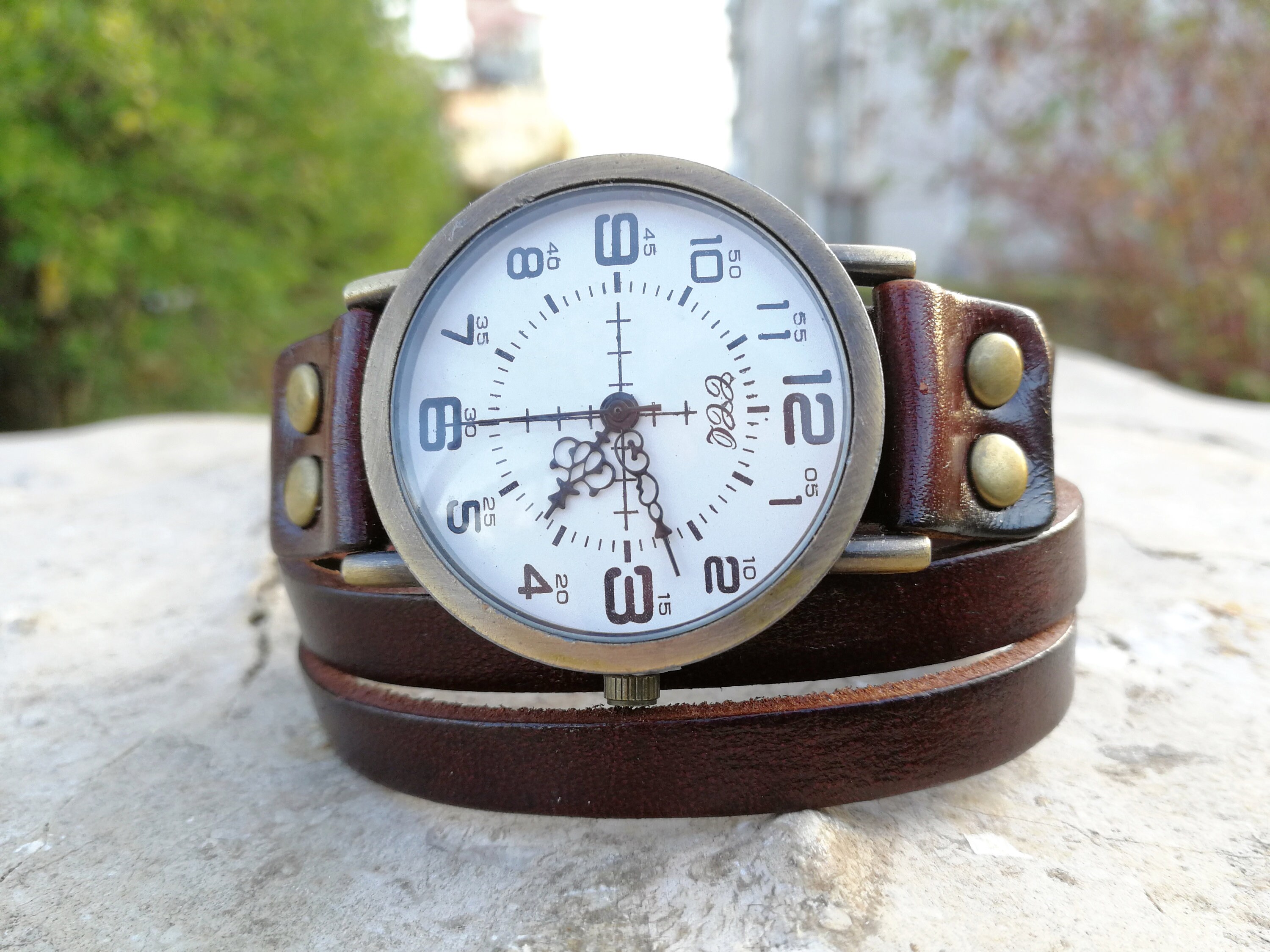 Brown Wrap Watches for Woman Men Leather Watch Unisex 