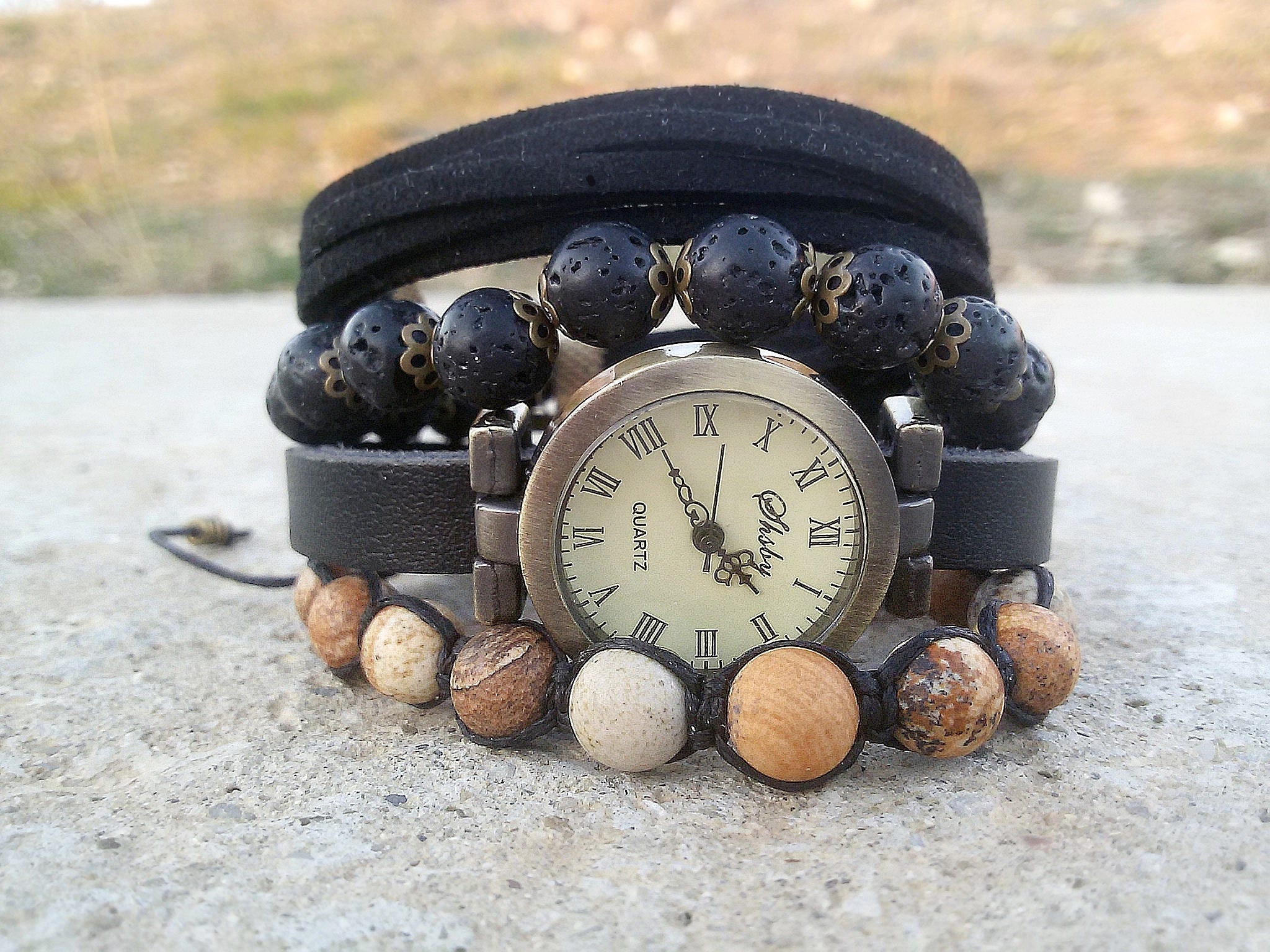 Hippie chic boho watch & bracelet set discount