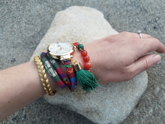 Wrap Boho Watch Bracelet Rainbow Woman Multicolor Watches - Etsy display picture 1