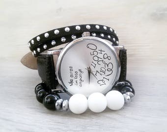 Who cares horloge Boho horloge zwart hipster horloge voor vriendin cadeau moeder voor vrouw grappig cadeau voor vrouw polshorloge grappig vrouw cadeau