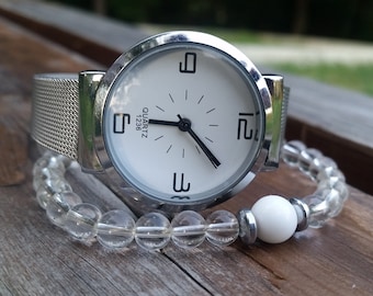 Classic Silver Watch for Her Women Minimalist Stainless Steel Watches