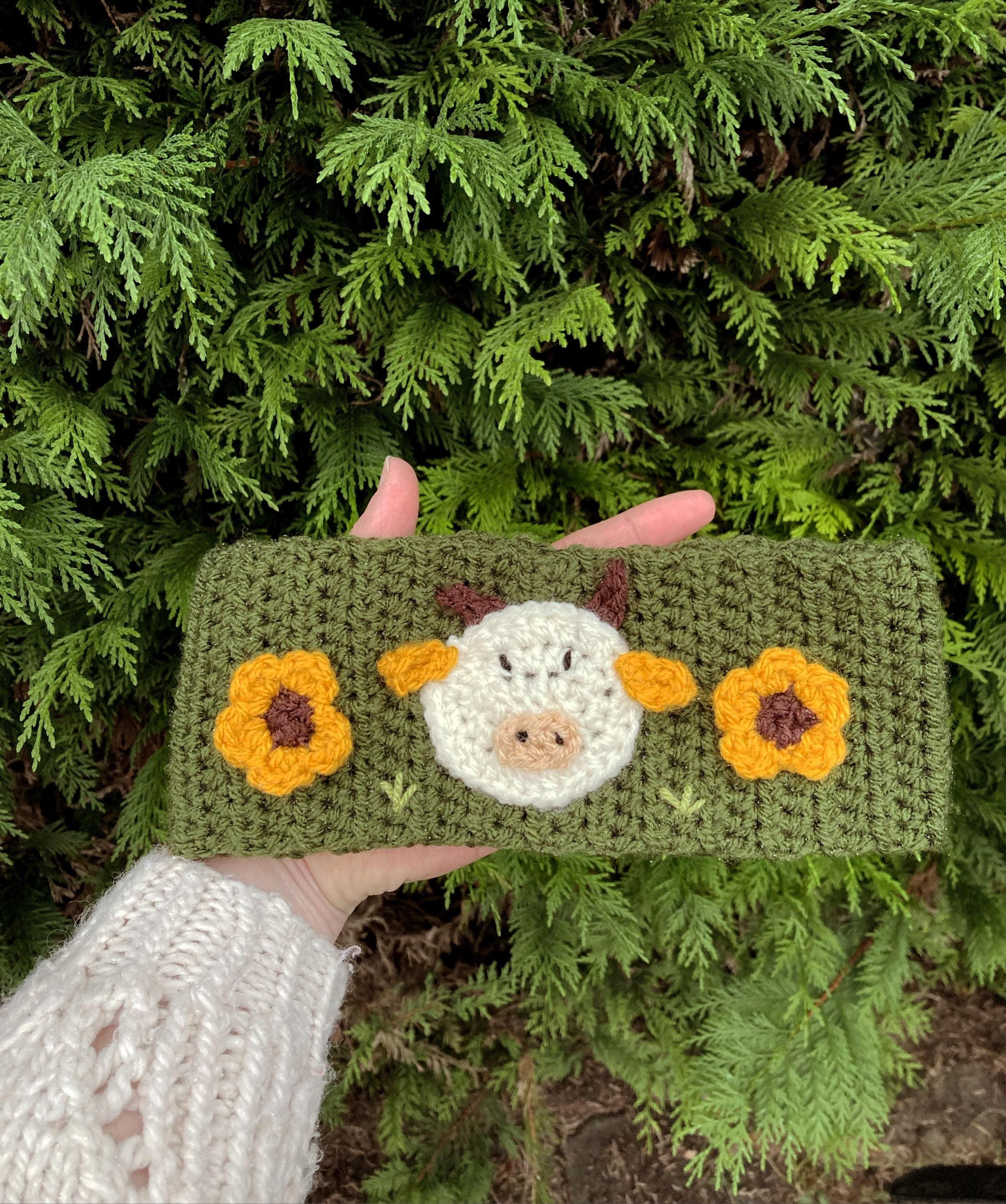 30 Sunflower Cow Crochet Patterns to Bring Rustic Farm Charm to Your Home 32 Sunflower Cow Headband Crochet Pattern