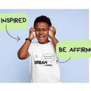 Black History Month Inspiring Kids T-Shirt Design Celebrating African American Heroes Diverse Kids Clothing Diverse Kids Tee