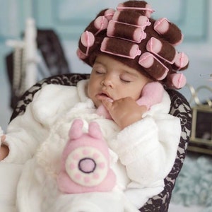 Newborn Photo Prop, Victorian Phone, Pink Felt Telephone, Old Fashioned Telephone, Pink Phone