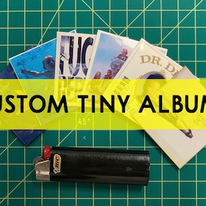CUSTOM Tiny Record Albums for Tiny Milk Crates - Desk/Home Decor, Party Favors, Birthday/Holiday Gift, Miniatures
