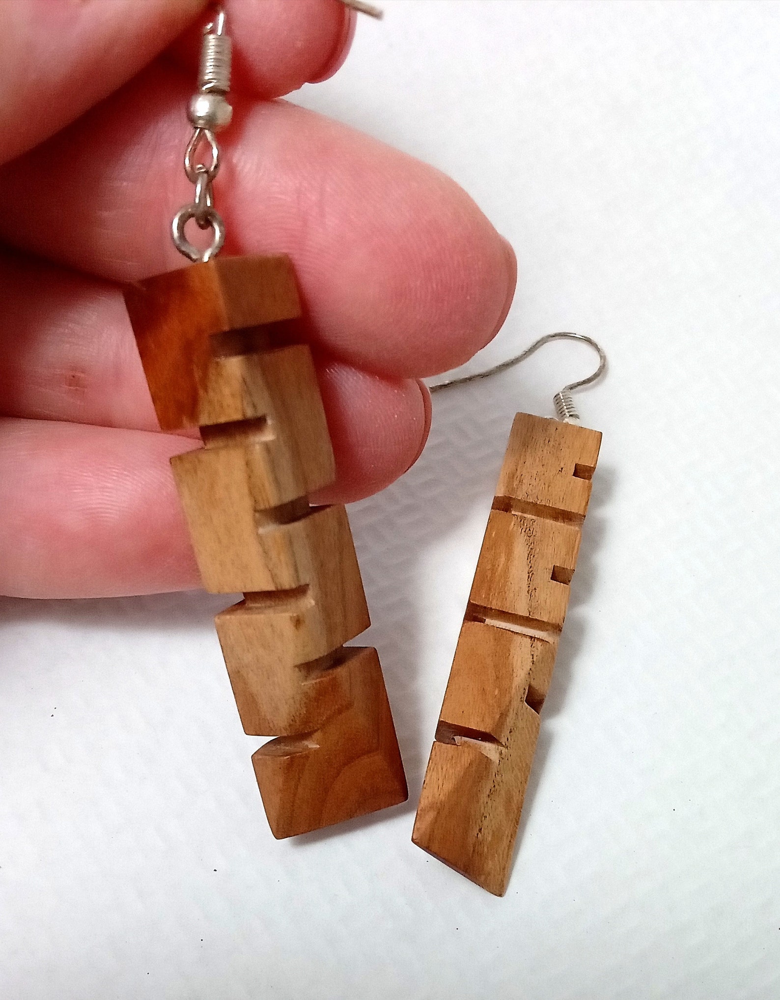 Pendientes de madera de cerezo | Etsy