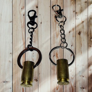 40 S&W Bullet Keychain (Silver OR Black)