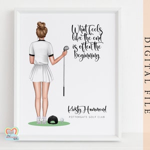 Girl Golfer Graduation Print: Personalized Golf Gifts (Digital JPG File)