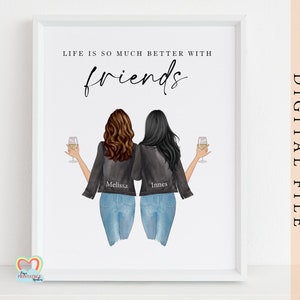gepersonaliseerde beste vrienden print afdrukbaar citaat beste vriend download digitaal mis je beste vrienden het leven is beter met vrienden diy pdf