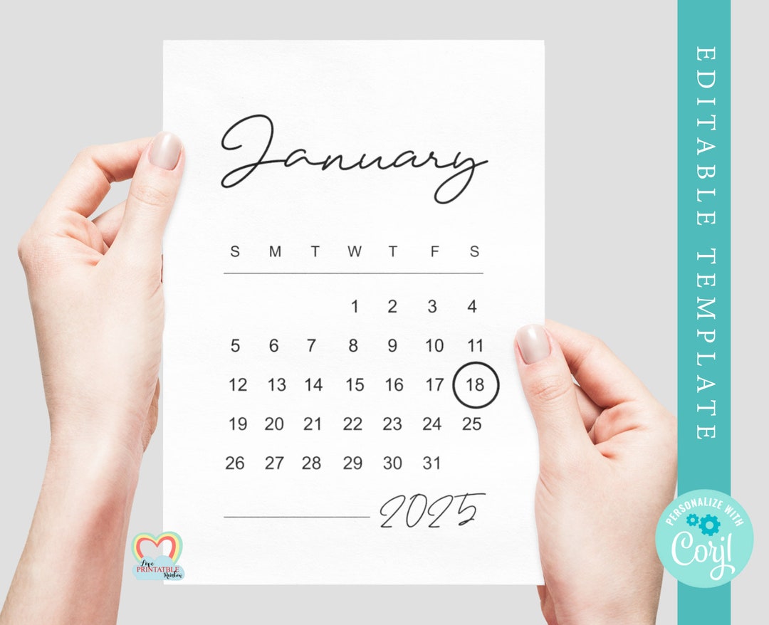 January 2025 Calendar Printable Baby Due Date January 2025 Pregnancy Announcement January 2025