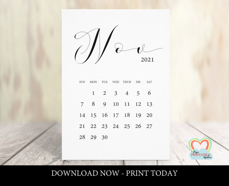 November 2021 Kalender druckbare Baby-Fälligkeitsdatum | Etsy